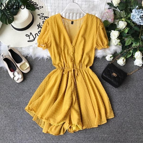 neploe women chiffon jumpsuit 2020 new v-neck polka dot ladies white bodysuit summer solid playsuit elegant drawstring romper1, Black;white
neploe women chiffon jumpsuit 2020 new v-neck polka dot ladies white bodysuit summer solid playsuit elegant drawstring romper1, Black;white