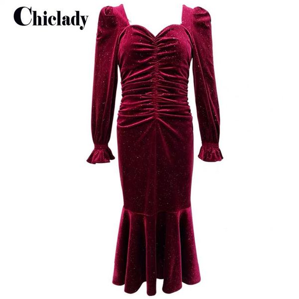 chiclady vintage victorian style red gitter ruched midi mermaid dress slim bodycon ruffles party square collar christmas dresses, Black;gray
chiclady vintage victorian style red gitter ruched midi mermaid dress slim bodycon ruffles party square collar christmas dresses, Black;gray