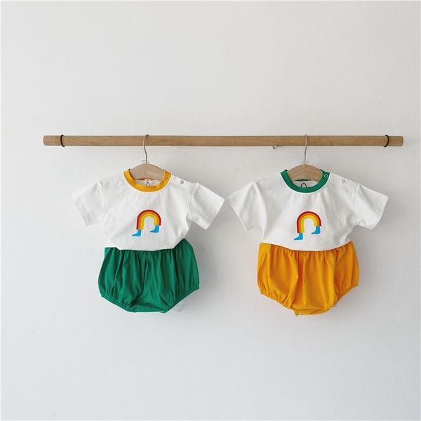 milancel summer korean baby boys set toddler outfits girl clothing ranibow tee and bloomer 2 pcs clothes y200803, White
milancel summer korean baby boys set toddler outfits girl clothing ranibow tee and bloomer 2 pcs clothes y200803, White
