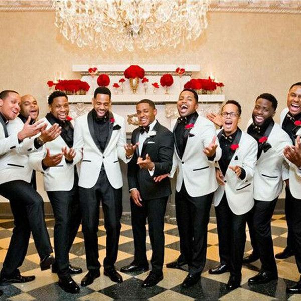 men's suits & blazers black groom wedding tuxedo men pants white groomsmen blazer terno masculino slim fit costume homme 2piece evening, White;black
men's suits & blazers black groom wedding tuxedo men pants white groomsmen blazer terno masculino slim fit costume homme 2piece evening, White;black