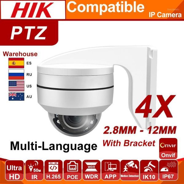 5mp 4x ptz speed dome poe ip camera 2.8mm-12mm security cctv camera ir h.265 p2p plug&play with hikvision nvr ik101
5mp 4x ptz speed dome poe ip camera 2.8mm-12mm security cctv camera ir h.265 p2p plug&play with hikvision nvr ik101