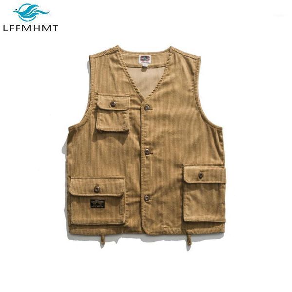 men japan style vintage multi pockets overall vest male v-neck corduroy sleeveless casual loose waistcoats1, Black;white
men japan style vintage multi pockets overall vest male v-neck corduroy sleeveless casual loose waistcoats1, Black;white