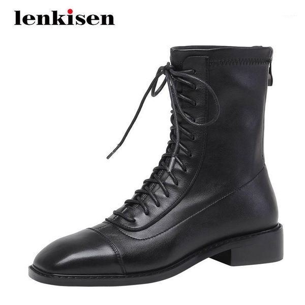lenkisen plus size 2020 winter new boots real leather thick med heel square toe zip dress office lady daily wear ankle boots l021, Black
lenkisen plus size 2020 winter new boots real leather thick med heel square toe zip dress office lady daily wear ankle boots l021, Black