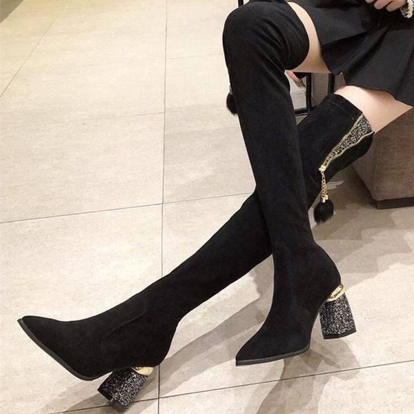 over-the-knee boots women shoes women boots fashion high-heeled flock sequins 2020 winter new short fur warm d613, Black
over-the-knee boots women shoes women boots fashion high-heeled flock sequins 2020 winter new short fur warm d613, Black
