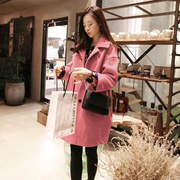 women jacket autumn-winter korean version fashion large-size women's lapel tweed overcoat long woolen overcoat1, Black;brown
women jacket autumn-winter korean version fashion large-size women's lapel tweed overcoat long woolen overcoat1, Black;brown