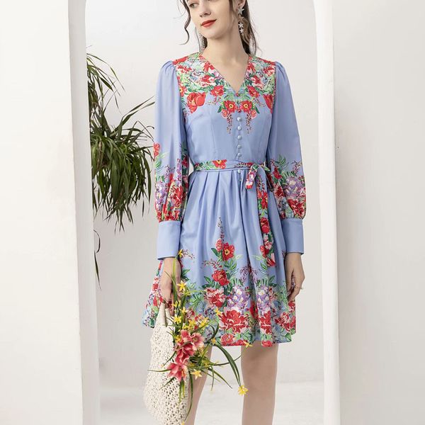 spring new style impression of vintage flower long sleeve cleavage thin belt temperament dress women's clothes 0g8v, Black;gray
spring new style impression of vintage flower long sleeve cleavage thin belt temperament dress women's clothes 0g8v, Black;gray