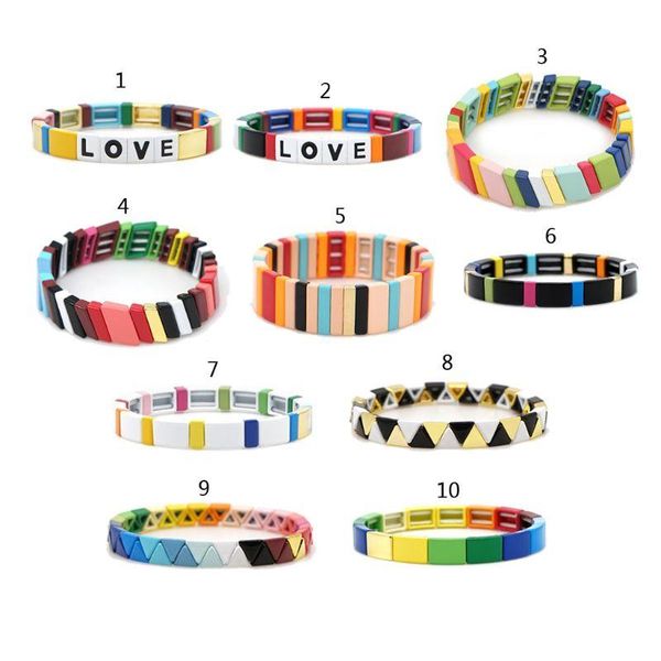 bohemian elastic stretch colorful tile enamel rectangle bracelet stackable enamel rainbow charm bangle bracelet jewelry, Black
bohemian elastic stretch colorful tile enamel rectangle bracelet stackable enamel rainbow charm bangle bracelet jewelry, Black