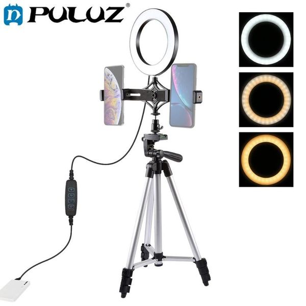 puluz vlogging youtube vlog video support stand tripod mount & live broadcast dual phone bracket + 6.2 inch led ring light kits
puluz vlogging youtube vlog video support stand tripod mount & live broadcast dual phone bracket + 6.2 inch led ring light kits