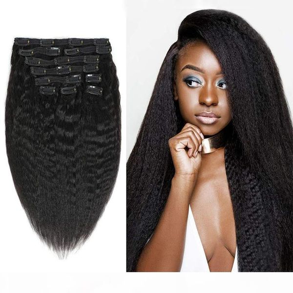 human hair clip in extensions kinky straight clip in hair extensions natural color brazilian double wefts hair, Black;brown
human hair clip in extensions kinky straight clip in hair extensions natural color brazilian double wefts hair, Black;brown