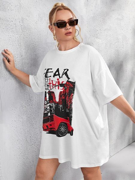 plus car and letter graphic drop shoulder oversized tee h5p5#, Black
plus car and letter graphic drop shoulder oversized tee h5p5#, Black