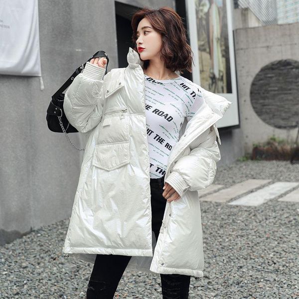 fashionable women winter solid white oversize chic down coat stand collar windproof glossy winter down jacket women hooded coat, Black
fashionable women winter solid white oversize chic down coat stand collar windproof glossy winter down jacket women hooded coat, Black