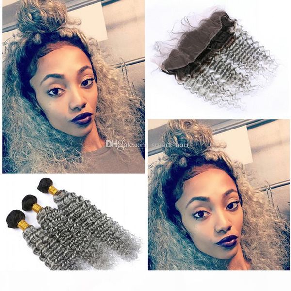 dark roots deep wave 1b grey hair 3bundles with lace frontal ombre grey deep curly hair weaves extension with ear to ear frontal, Black;brown
dark roots deep wave 1b grey hair 3bundles with lace frontal ombre grey deep curly hair weaves extension with ear to ear frontal, Black;brown