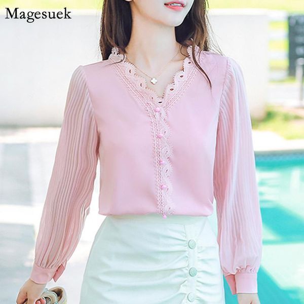 autumn long sleeve pleated chiffon blouse women 2020 office lady lace white blouse women casual v-neck white shirt 111341
autumn long sleeve pleated chiffon blouse women 2020 office lady lace white blouse women casual v-neck white shirt 111341