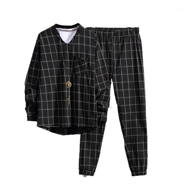 new men's fashion suit chequered long sleeve pullovers+elastic trousers british leisure business style 65% nylon 30% spandex 5%1, Gray
new men's fashion suit chequered long sleeve pullovers+elastic trousers british leisure business style 65% nylon 30% spandex 5%1, Gray