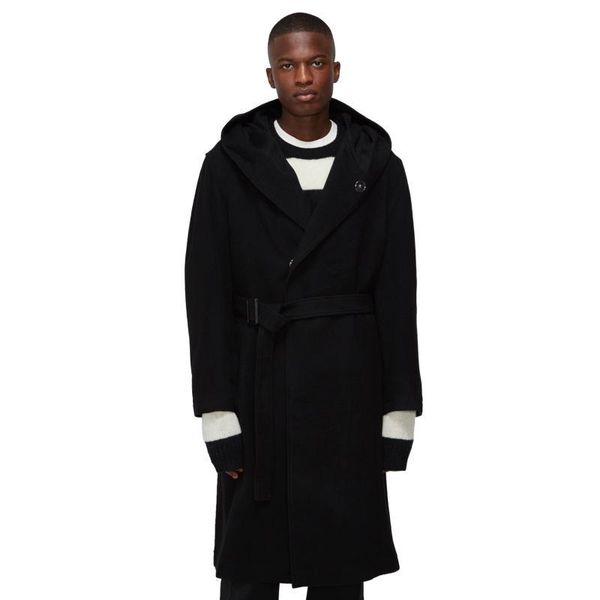 men's wool & blends pure hooded coat thickened winter clothes wizard hat, Black
men's wool & blends pure hooded coat thickened winter clothes wizard hat, Black