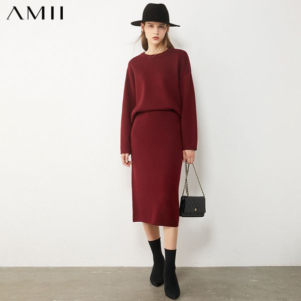 amii minimalism autumn winter suits for women causal solid oneck loose sweater high waist aline calf-length skirt 12030391 201130, White
amii minimalism autumn winter suits for women causal solid oneck loose sweater high waist aline calf-length skirt 12030391 201130, White