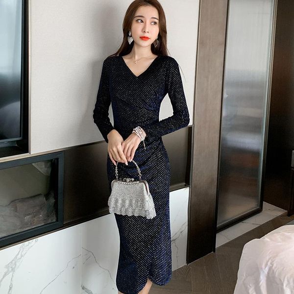 autumn women long sleeve v neck elegant velvet dresses vintage bandage pencil dress party bodycon office dresses vestidos, Black;gray
autumn women long sleeve v neck elegant velvet dresses vintage bandage pencil dress party bodycon office dresses vestidos, Black;gray