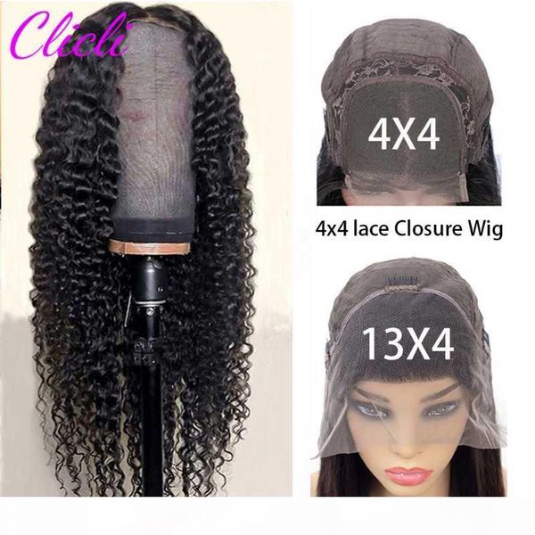 deep wave 13x4 lace front human hair wigs deepwave frontal wig 30 inch brazilian hair wigs 4x4 closure wig remy, Black;brown