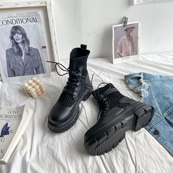 women's boots autumn flat heel shoes luxury designer lace up round toe boots-women booties ladies fashion med rock 2020 ankle, Black 
women's boots autumn flat heel shoes luxury designer lace up round toe boots-women booties ladies fashion med rock 2020 ankle, Black