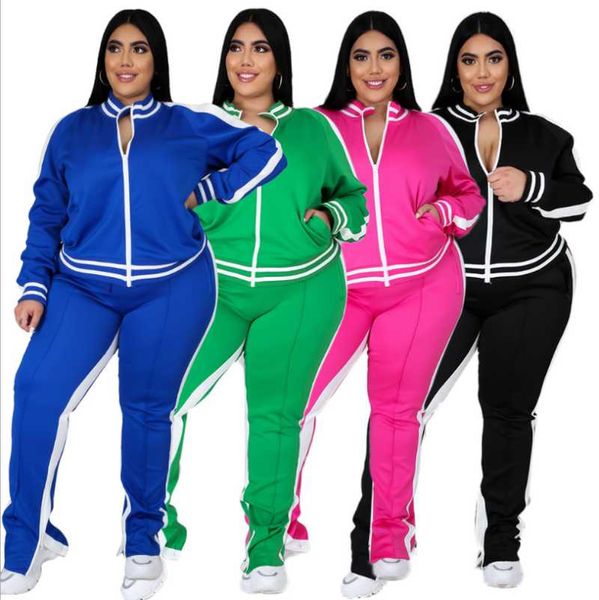 women's tracksuits zoctuo long sleeve set outfits autumn color patchwork two piece lady zipper v-neck coats split pants tracksuit, Gray
women's tracksuits zoctuo long sleeve set outfits autumn color patchwork two piece lady zipper v-neck coats split pants tracksuit, Gray