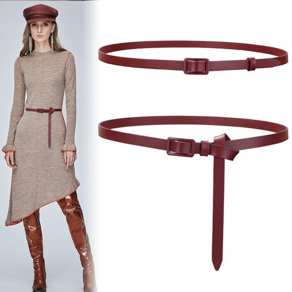 cowskin belt lady dermis decorative dresses leisure sweater knotted real leather belt thin no pin strap narrow knot waistbands, Black;brown
cowskin belt lady dermis decorative dresses leisure sweater knotted real leather belt thin no pin strap narrow knot waistbands, Black;brown