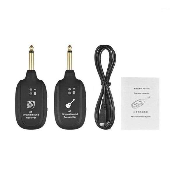 a8 uhf wireless guitar system transmitter receiver 50m for electric bass guitar musical instrument transceiver1
a8 uhf wireless guitar system transmitter receiver 50m for electric bass guitar musical instrument transceiver1