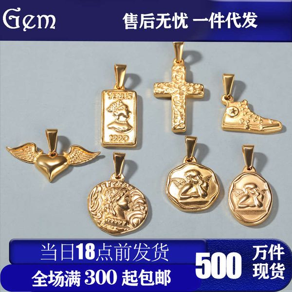 new titanium steel niche classic hip hop necklace accessories colorfast angel disc shoes collection, Silver
new titanium steel niche classic hip hop necklace accessories colorfast angel disc shoes collection, Silver