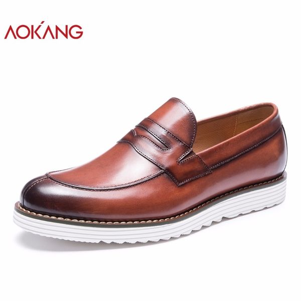 aokang autumn men leather genuine man casual dress loafers slip on daily brand fashion shoes t200610, Black
aokang autumn men leather genuine man casual dress loafers slip on daily brand fashion shoes t200610, Black