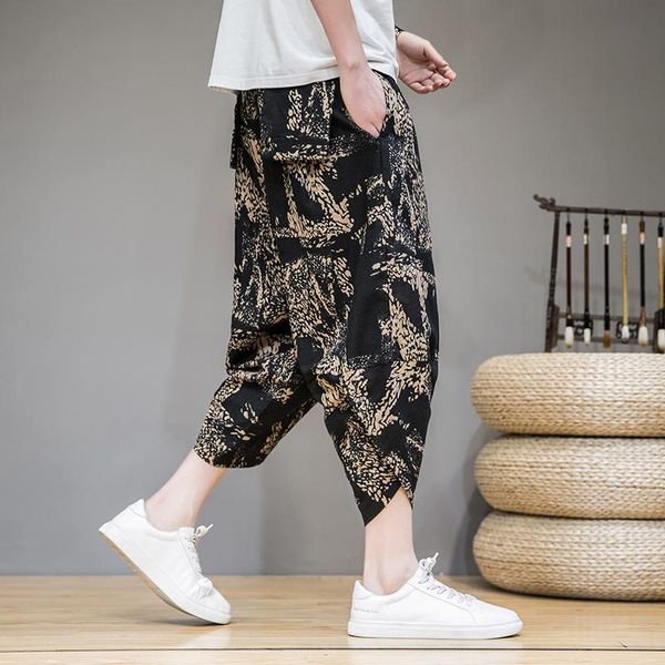 men's pants men harem drop crotch pockets joggers printed casual trousers loose hip hop streetwear baggy cotton wide leg, Black
men's pants men harem drop crotch pockets joggers printed casual trousers loose hip hop streetwear baggy cotton wide leg, Black