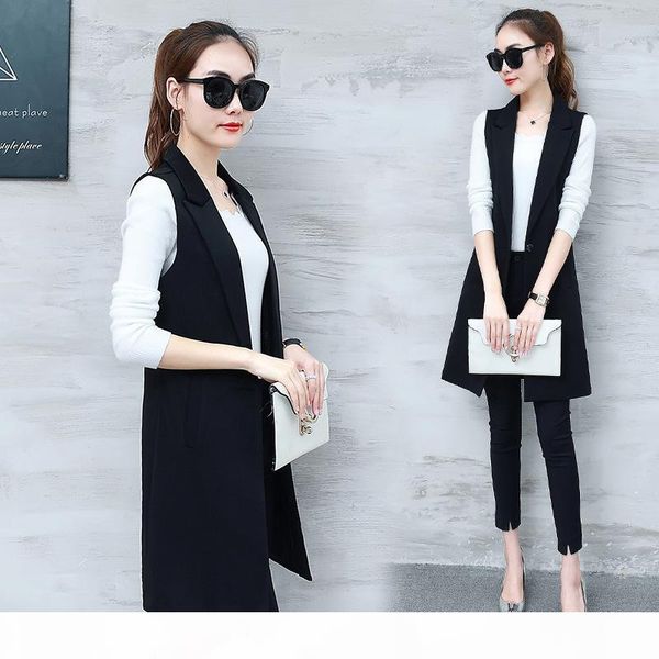 #0702 spring autumn elegant sleeveless jacket suit vest women long plus size 3xl slim waistcoat female blazer vest black grey, Black;white
#0702 spring autumn elegant sleeveless jacket suit vest women long plus size 3xl slim waistcoat female blazer vest black grey, Black;white