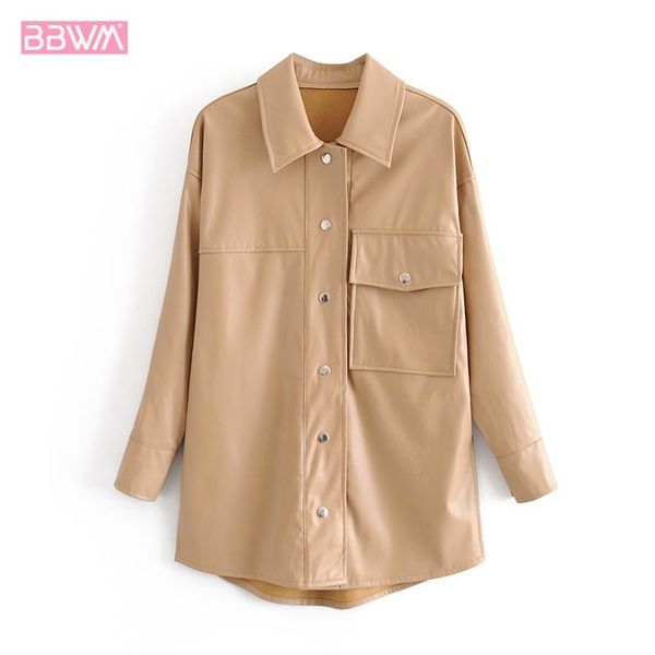 women's fashion lapel long sleeve pu khaki black coat retro loose single-breasted faux leather chic female
women's fashion lapel long sleeve pu khaki black coat retro loose single-breasted faux leather chic female