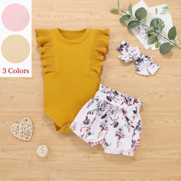 0-24m set toddler baby girls ruffle cotton sleeveless solid color t shirt floral shorts headband outfits high waist pants, White
0-24m set toddler baby girls ruffle cotton sleeveless solid color t shirt floral shorts headband outfits high waist pants, White