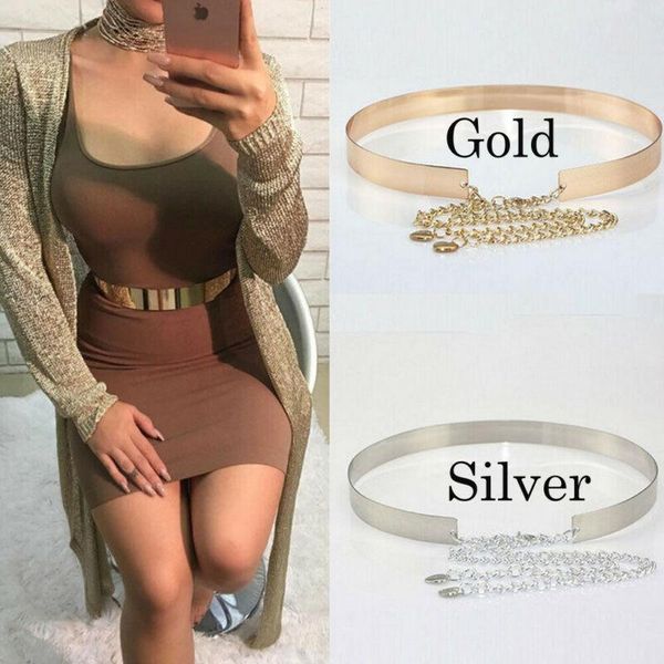 new arrival women metal waist mirror wide gold silver plate waistband chains belt apparel accessories, Black;brown
new arrival women metal waist mirror wide gold silver plate waistband chains belt apparel accessories, Black;brown