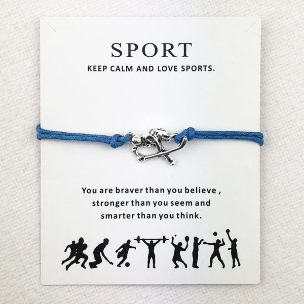 charm bracelets tibetan silver hockey athlete connection charms cuff multilayer wax rope sports women men with card bracelet jewelry, Golden;silver
charm bracelets tibetan silver hockey athlete connection charms cuff multilayer wax rope sports women men with card bracelet jewelry, Golden;silver