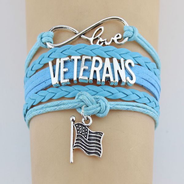 infinity love veterans flag charms bracelets & bangles leather braid wrap bracelet gifts for men women fashion jewelry, Golden;silver
infinity love veterans flag charms bracelets & bangles leather braid wrap bracelet gifts for men women fashion jewelry, Golden;silver