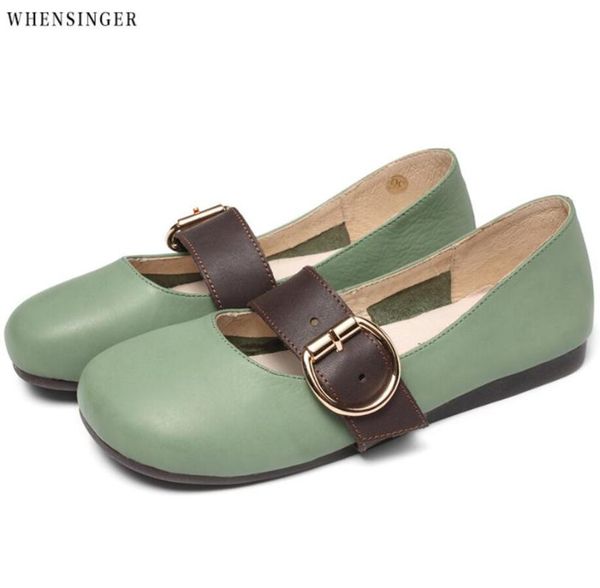 whensinger - women flat shoes loafers genuine leather casual buckle green flats shoe vintage elegant fashion ventilation, Black
whensinger - women flat shoes loafers genuine leather casual buckle green flats shoe vintage elegant fashion ventilation, Black