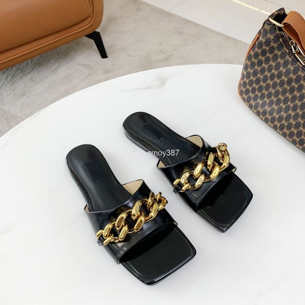 slippers net red gold chain flat heel open toe flip flops women wear korean style square head high-heeled sandals in summer, Black
slippers net red gold chain flat heel open toe flip flops women wear korean style square head high-heeled sandals in summer, Black