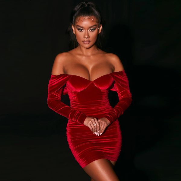 off shoulder solid long sleeve velvet skirt with neck and middle waist temperament commuter red women's wear 9670 swimsuit bandage bath
off shoulder solid long sleeve velvet skirt with neck and middle waist temperament commuter red women's wear 9670 swimsuit bandage bath