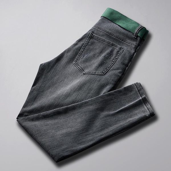 men's jeans men summer solid dark gray denim fashion straight baggy pencil pants, Blue
men's jeans men summer solid dark gray denim fashion straight baggy pencil pants, Blue