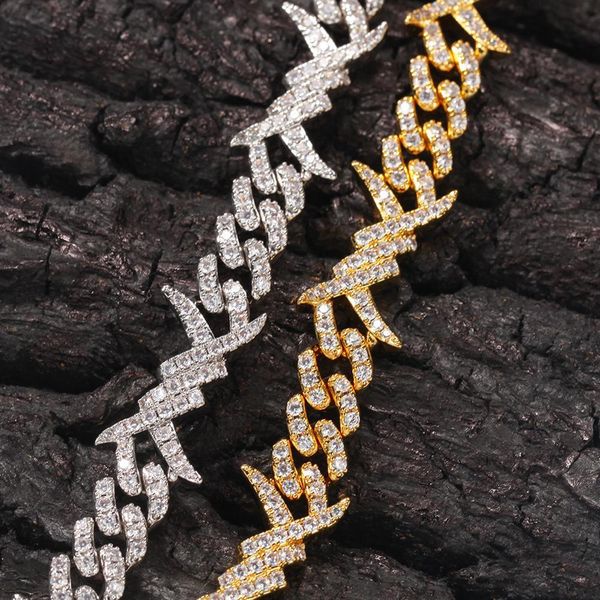 bling iced out barbed wire bracelet 2 colors micro pave cubic zirconia miami cuban bracelet fashion hip hop jewelry h jllexf, Silver
bling iced out barbed wire bracelet 2 colors micro pave cubic zirconia miami cuban bracelet fashion hip hop jewelry h jllexf, Silver
