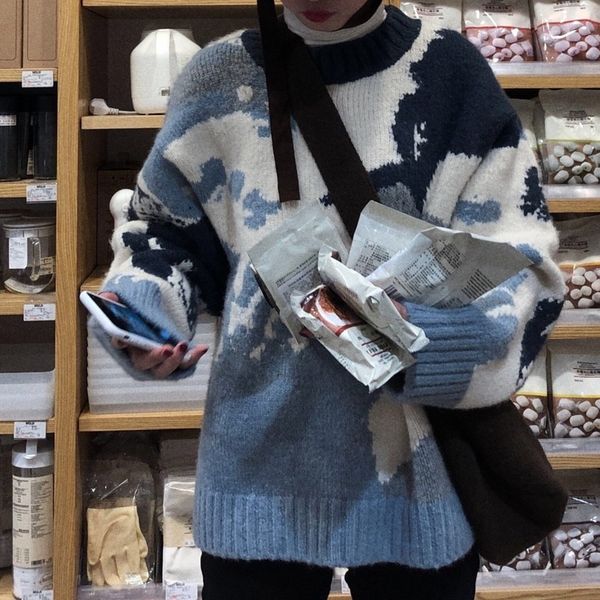 woherb contrast color print sweater women pullover 2020 autumn winter korean thick long sleeve knit jumper o-neck warm sweaters lj201126, White;black
woherb contrast color print sweater women pullover 2020 autumn winter korean thick long sleeve knit jumper o-neck warm sweaters lj201126, White;black