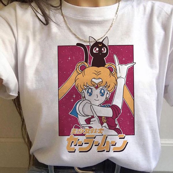 90s tshirt fashion graphic tee female sailor moon harajuku kawaii anime t shirt women ullzang funny cartoon t shirt cute cat, White
90s tshirt fashion graphic tee female sailor moon harajuku kawaii anime t shirt women ullzang funny cartoon t shirt cute cat, White