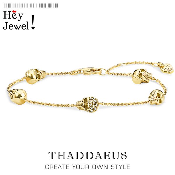 link bracelet 5 skulls gold 2020 summer new link chain 925 sterling silver carpe diem jewelry enigmatic aura gift for women 1028, Black
link bracelet 5 skulls gold 2020 summer new link chain 925 sterling silver carpe diem jewelry enigmatic aura gift for women 1028, Black