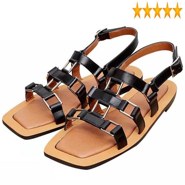 sandals metal women belt fashion buckle gladiator beach leather flats shoes casual open toe hollow out streetwear, Black
sandals metal women belt fashion buckle gladiator beach leather flats shoes casual open toe hollow out streetwear, Black