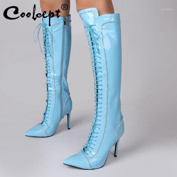 coolcept size 34-43 women knee boots new fashion cross strap pointed toe winter shoes woman warm zipper high heel footwear1, Black
coolcept size 34-43 women knee boots new fashion cross strap pointed toe winter shoes woman warm zipper high heel footwear1, Black