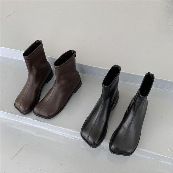 women's mid calf boots back zip autumn shoes round toe zipper booties woman 2020 low heel boots-women rubber mid-calf, Black
women's mid calf boots back zip autumn shoes round toe zipper booties woman 2020 low heel boots-women rubber mid-calf, Black