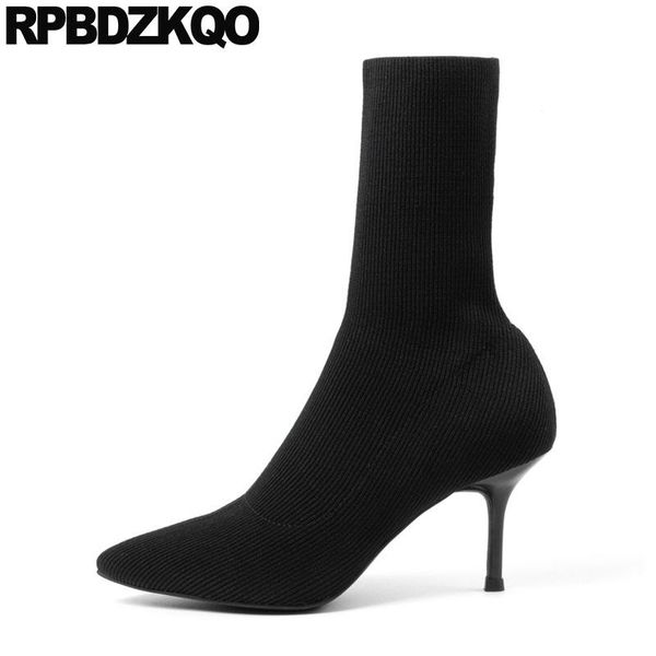 boots pointed toe knit autumn stretch thin heel slim shoes mid calf sock slip on stiletto women winter 2021, Black
boots pointed toe knit autumn stretch thin heel slim shoes mid calf sock slip on stiletto women winter 2021, Black