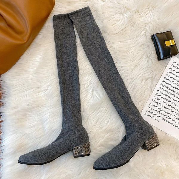 winter 2020 fall women bling crystal over the knee boots stretch fabric long sock boots female low heels knitting shoes, Black
winter 2020 fall women bling crystal over the knee boots stretch fabric long sock boots female low heels knitting shoes, Black