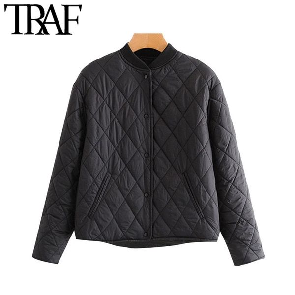 traf women fashion argyle loose padded jacket coat vintage long sleeve side pockets female outerwear chic 201017, Black
traf women fashion argyle loose padded jacket coat vintage long sleeve side pockets female outerwear chic 201017, Black