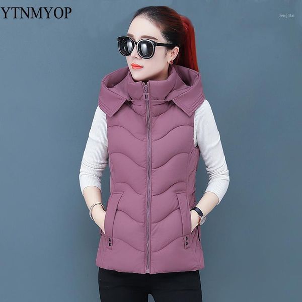 ytnmyop women winter vest hooded autumn winter basic jackets coats sleeveless solid vests for ladies thick warm outwear1, Black;white 
ytnmyop women winter vest hooded autumn winter basic jackets coats sleeveless solid vests for ladies thick warm outwear1, Black;white